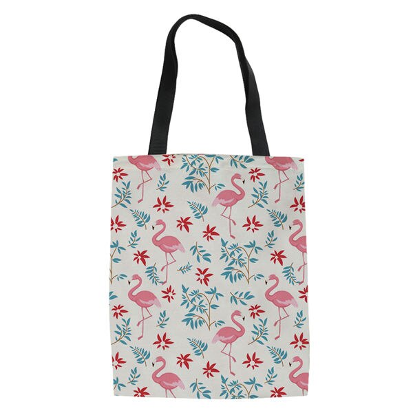 Haoyun dames linnen tassen cartoon flamingo prints patroon boodschappentas meisjes handtas katoenen dame coole canvas boodschappentassen: Cdwx 1929 z 22