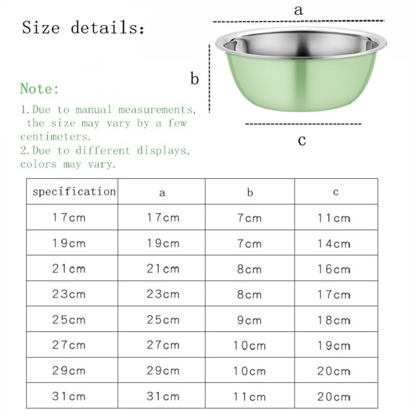 5PCS Stainless Steel Salad Bowl Drain Basket Drainer Mixing Bowls Set Kitchen Vegetables Fruit Washing Storage Container