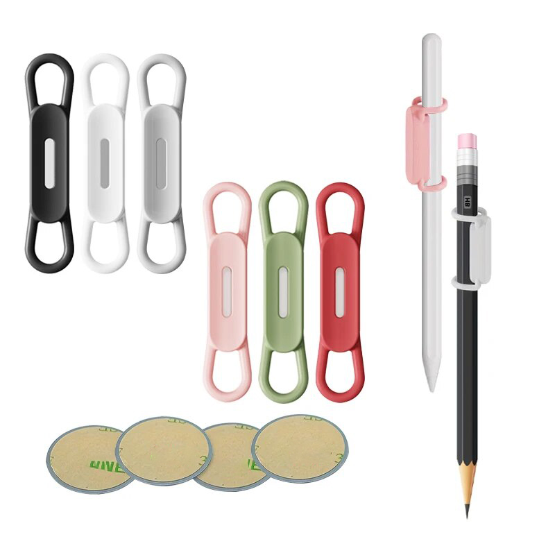 2/6 stücke Magnetische Stift Bleistift Halter Bunte Elastische Band Stift Halter Vintage Tragbare Verstellbare Stift Ständer Tablet Touch Stift clips: AZURE
