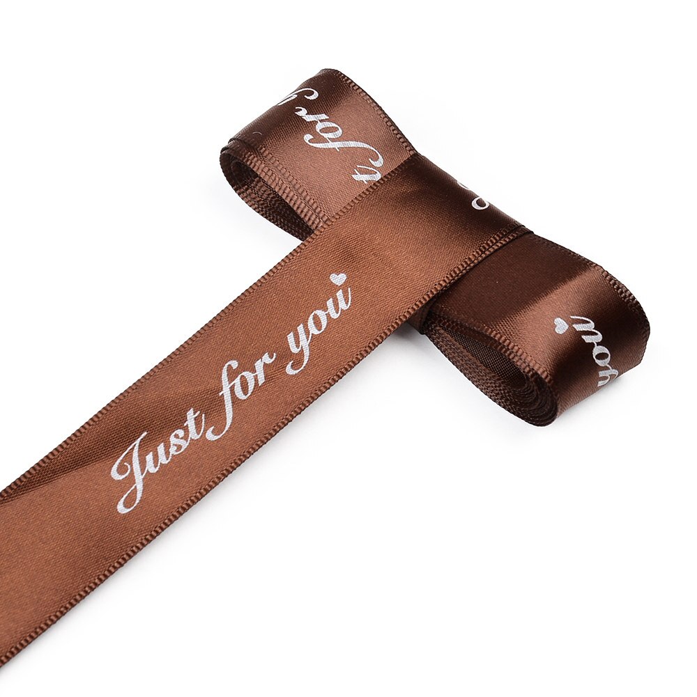 5m 25mm speciaal voor jou bedrukt polyester lint voor bruiloft, feest, kerstdecoratie, doe-het-zelf, knutsel, kaart, inpaklinten, striklinten: Koffie