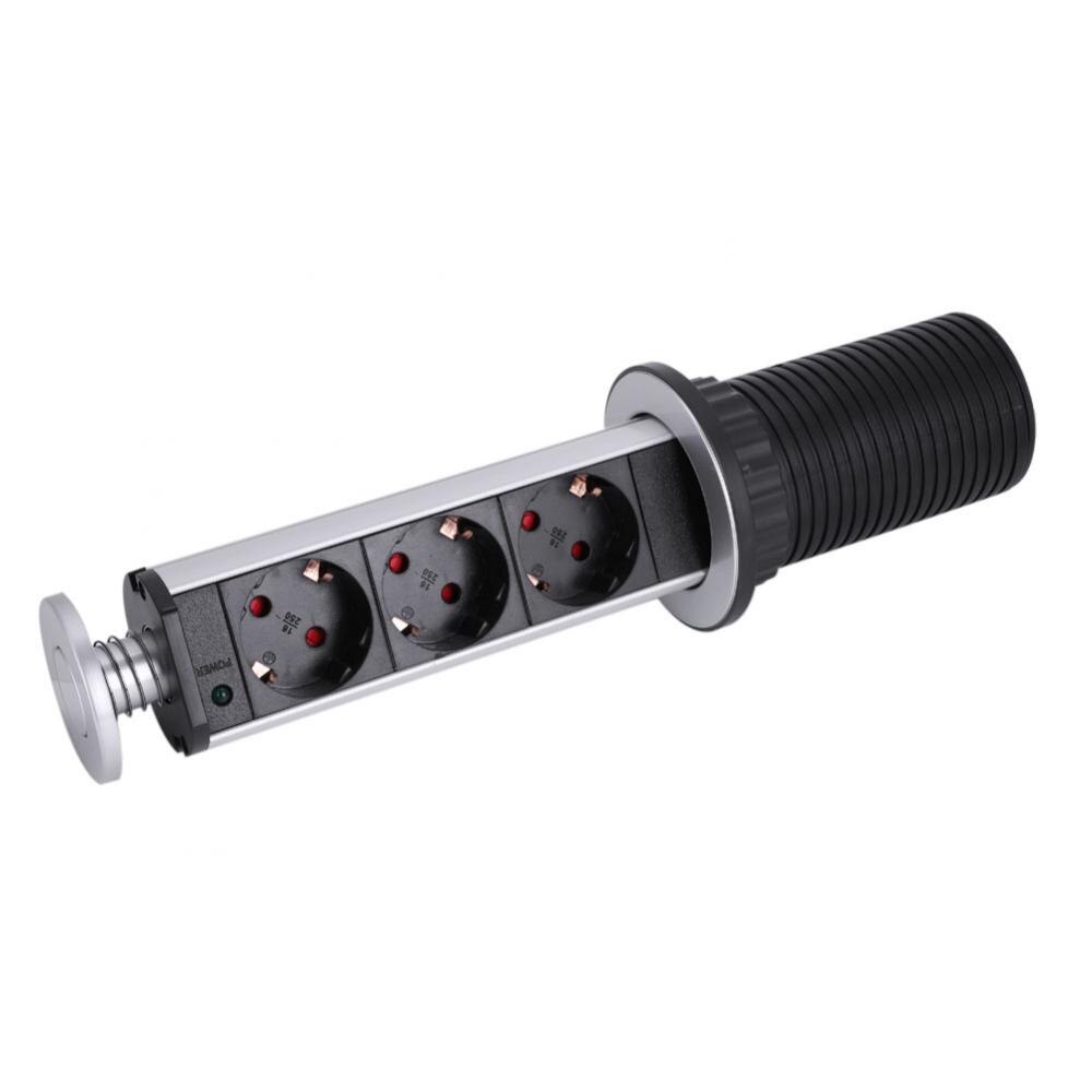 1 PC EU Standard Wall Power Socket Kitchen Office Desktop Socket Countertop Point Pull Retractable Socket Outlet 220V socket eu