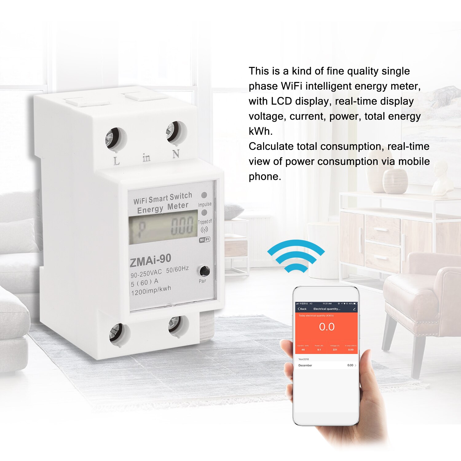 Energie Meter Wifi Stroomverbruik Kwh Meter APP afstandsbediening Wattmeter Met Timing Functie Ondersteuning Smartlife/Tuya App