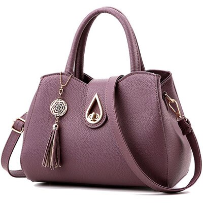 Sac à main à pompon pour femmes, sacoche à paillettes de gouttelettes d'eau, sac à bandoulière de grande capacité, sac à épaule de de styliste ZHP01: Dark Purple