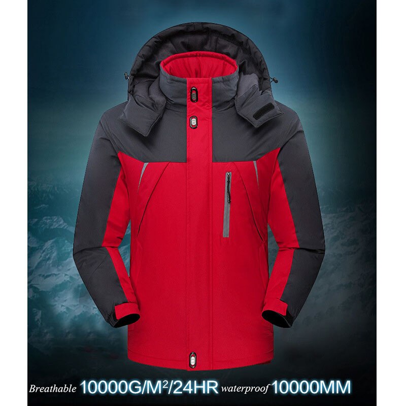 Ski Jacket Men Winter Outdoor Sports Hiking Windproof Waterproof Fleece Jackets Male Plus Size Warm Skiing Snowboarding Jackets