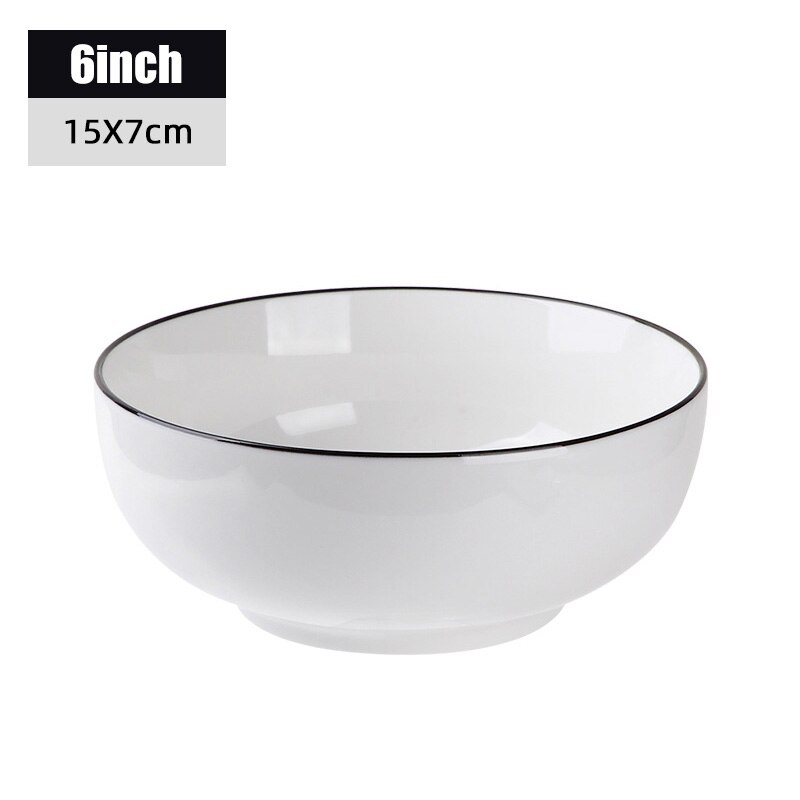 White Dinnerware Set Porcelain Spoon Bowl Plate for Home Use Everyday Use Dinner Plates Plate Sets: 6 inch bowl