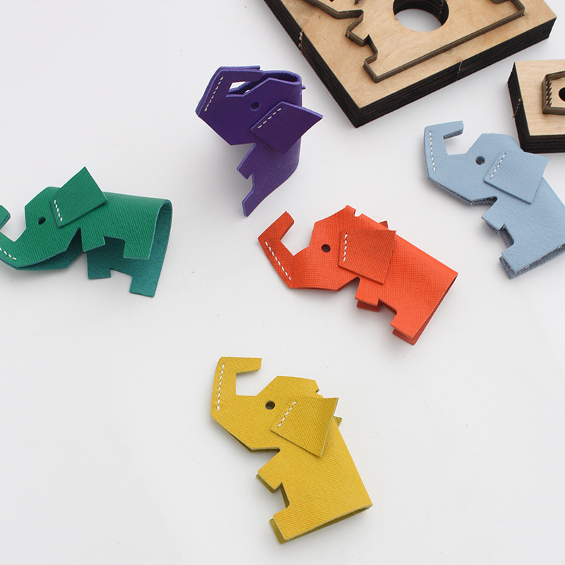 Gabarit en cuir en forme d&#39;éléphant mignon, bricolage poinçon Die sac artisanal ornements décor pendentifs pochoir de coupe outils en cuir