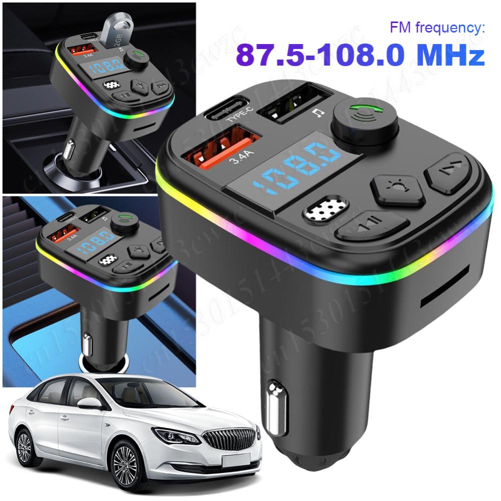 Auto Fm Zender Auto Mp3 Speler Bluetooth5.3 Ondersteuning Tf Kaart U Schijf Handsfree Mp3 Speler Radio Mp3 Speler Adapter Autolader
