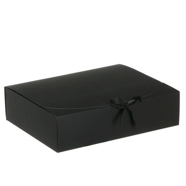Square Kraft Paper Box Cardboard Package Valentine's Day Candy Storage Boxes With Ribbons Custom Love Box: 17x17x5cm Black