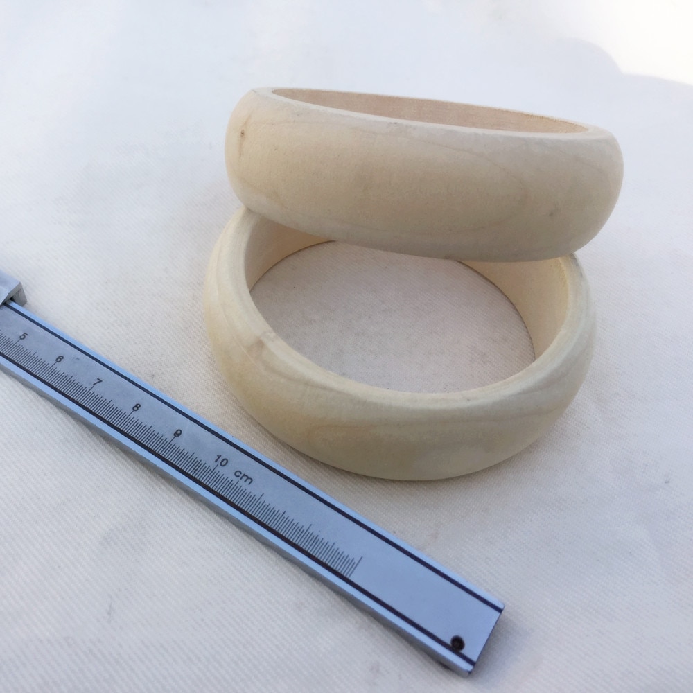 10 Stks/partij Prijs H2.2cm Vlakte Onafgewerkte Houten Armbanden Armband Diy BG001