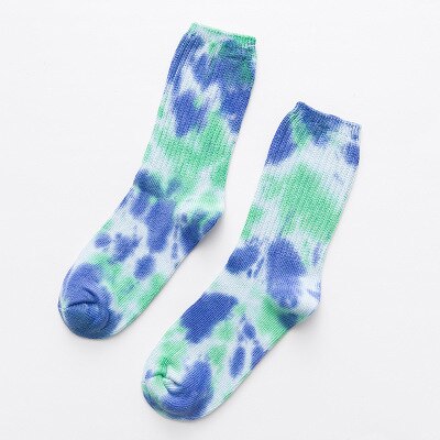 Short Socks Men Women Tie Dye Socks Colorful Cool Crew Socks Funny Hipster Skatebord Ankle Female Sox: Green