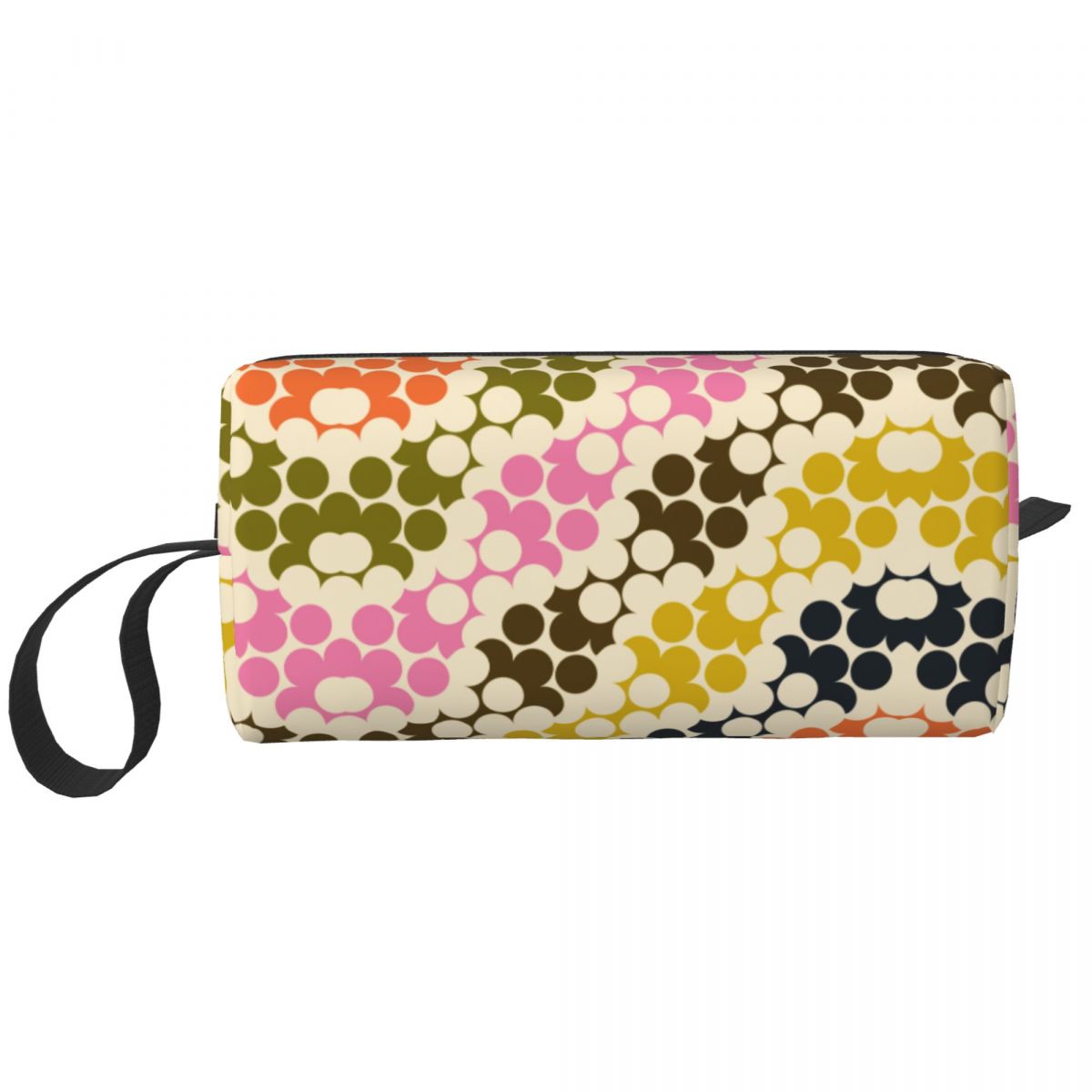 Custom Cute Home Orla Kiely Travel Toiletry Bag for Women Cosmetic Makeup Bag Beauty Storage Bags Dopp Kit Case Box: WHITE