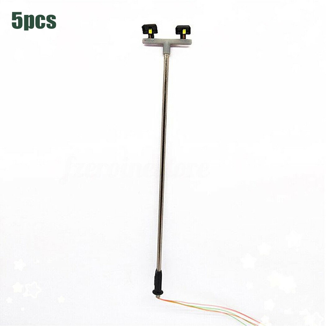 5Pcs Railway LED Floodlights Lamp Post For Yards And Depots OO HO Model Railroads 5 Double Head/Triple Head*Model Street Lights