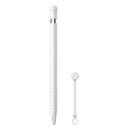 Astuccio portamatite portatile in Silicone antiurto resistente all&#39;usura 4 pz/set per Apple Pencil 1: WHITE