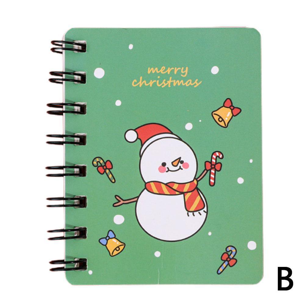 A7 Kawaii Christmas Notebook Coil Book Christmas Tree Claus Supplies School Stationery Santa Student Notebook Planner A2P3: B