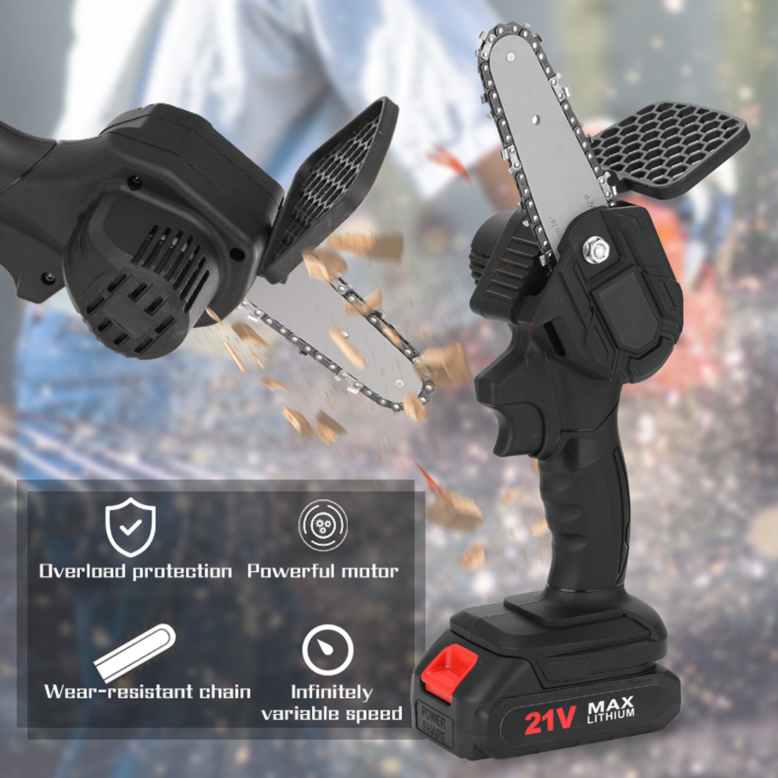 Electric Pruning Saw Rechargeable Small Electric Saws Woodworking One-handed Electric Saw Garden Logging Electric Chain Saw