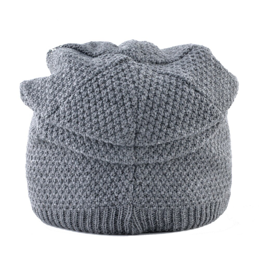 Varm strik beanie med rhinestones vinter dobbelt foring hatte til kvinder fletning ensfarvet skullies beanies dame kasket