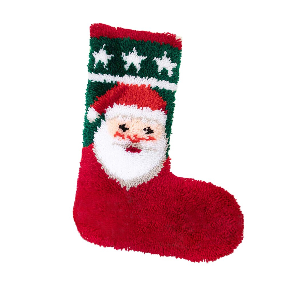 Latch Hook Kits Christmas Sock Rug Carpet Making: Santa Claus