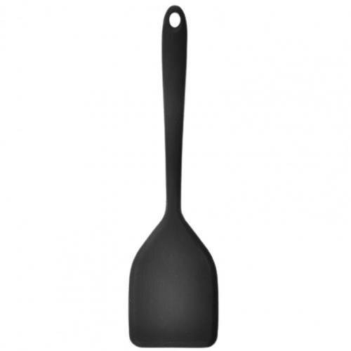 Useful Silicone Spatulas Anti-fade Solid Color Long-lasting Little Cooking Spatulas Cooking Spoon Cake Spatulas: Black