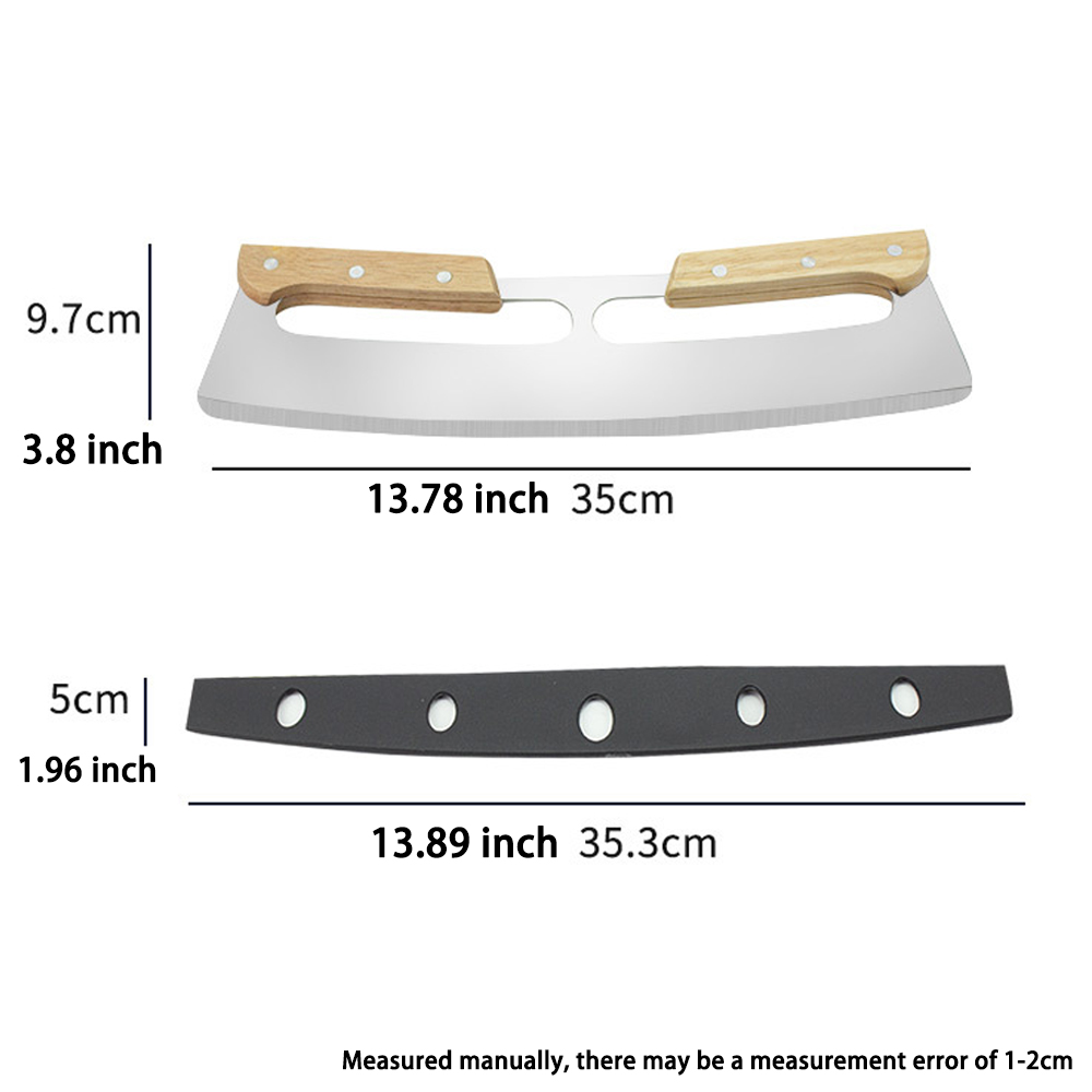 Cortador de Pizza de acero inoxidable, cuchillo para Pizza, cortador de rodillo de pastelería, accesorios de utensilios de cocina para el hogar, mangos de madera, cortador de Pizza