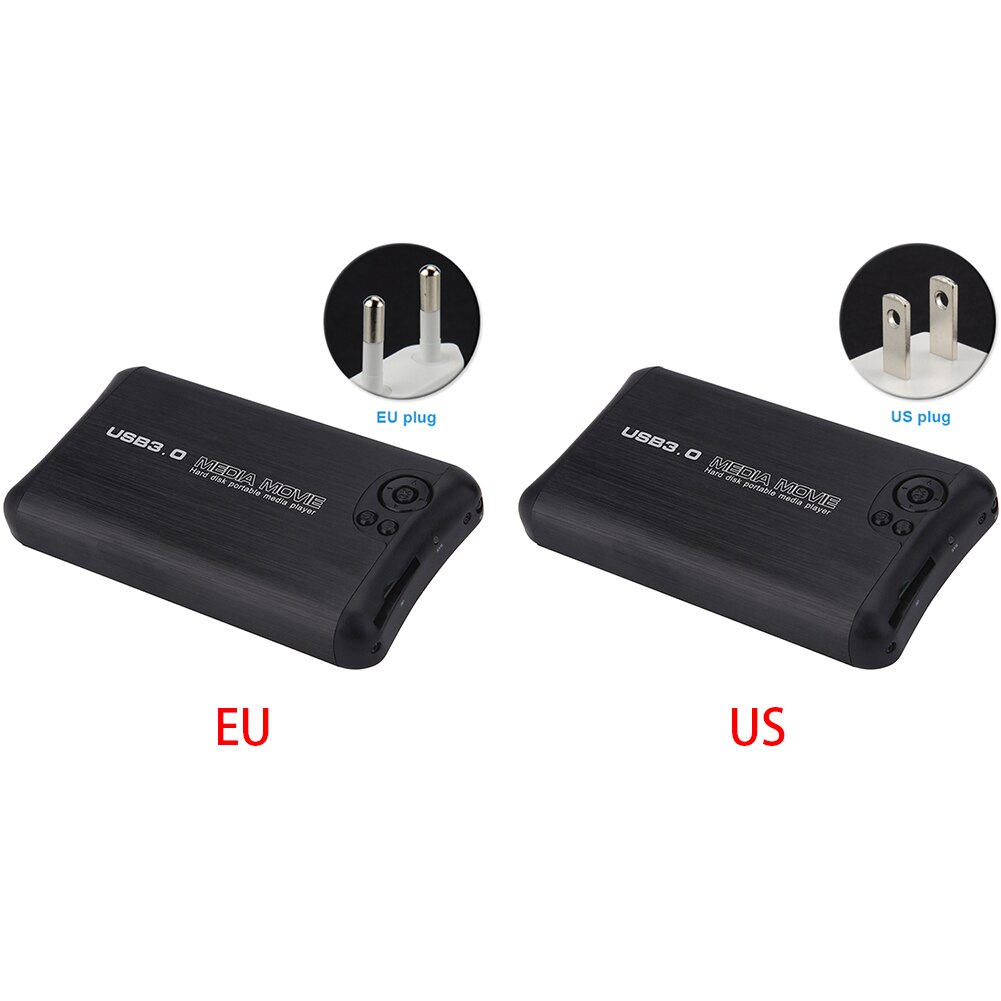 Full HD Media Player Autoplay Mini Portable SATA 1080P USB3.0 Support MKV 2.5inch HDD U Disk H.264 HDMI AV Output Music Video