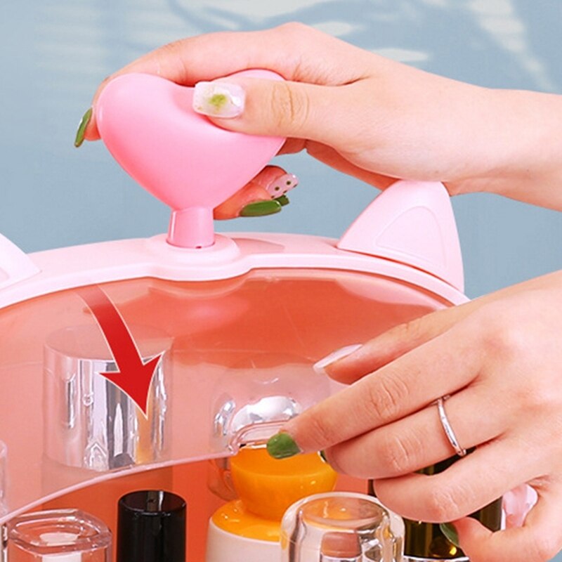 Cat Shape Plastic Makeup Storage Box Cosmetic Orga... Grandado