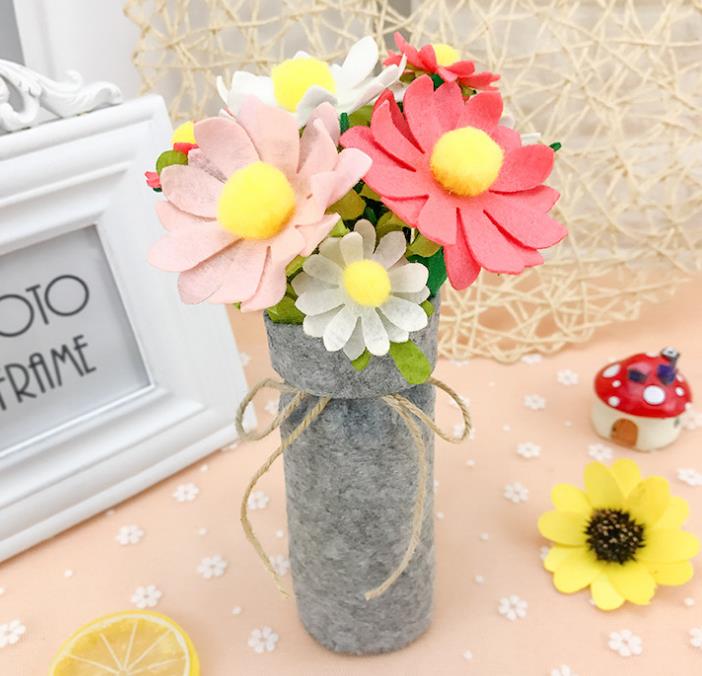 Forskjellig type filt stoff filt blomster dekorasjon gratis skjæringe diy materiale pakke håndlaget klut blomst til: 3