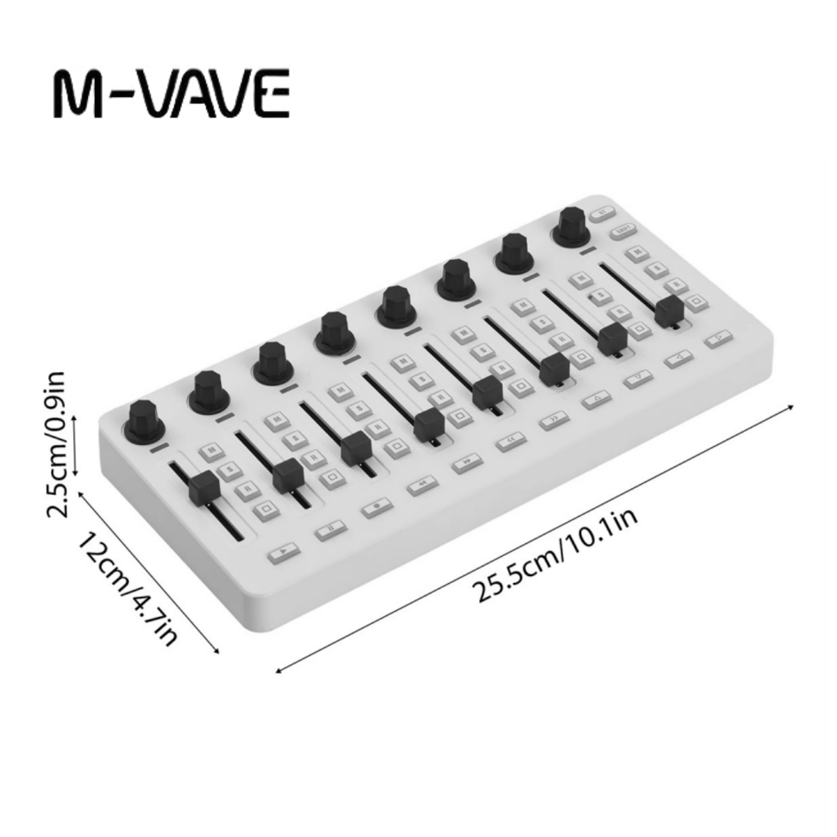 M-VAVE Smc-Mixer Draadloze Midi-Controller Mengpaneel Bt-Verbinding Batterij Type-C Voeding Usb Voor Windows/Mac/Ios/Android: Ivoor