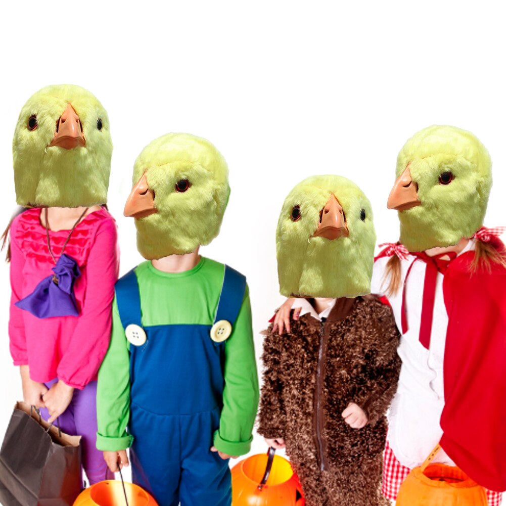 Chicken Plush Mask Non-toxic Latex Halloween Mask Headgear Cosplay Props For Masquerade Carnival Party For Children