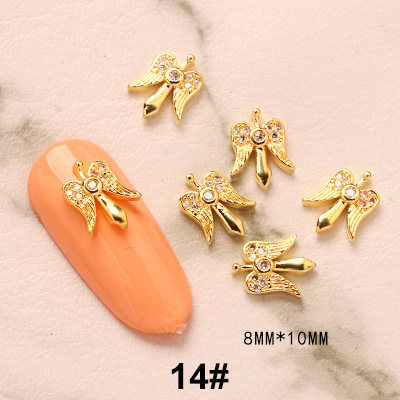 Bijoux en métal pour ongles, breloques en diamant, décoration pour manucure, 5 pièces