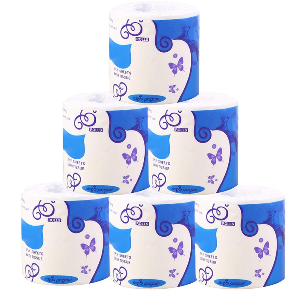 6 rollen Wc Papier 3 Ply Wc Tissue Weiß Wc Papier Weichen Gewebe Professionelle Einweg Praktische Wc Papier