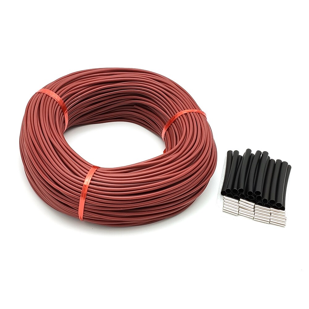 12K 33Ohm/m Silicon Rubber Carbon Fiber Electric Heating Wire Insulation Heating Cable For Floor Heating