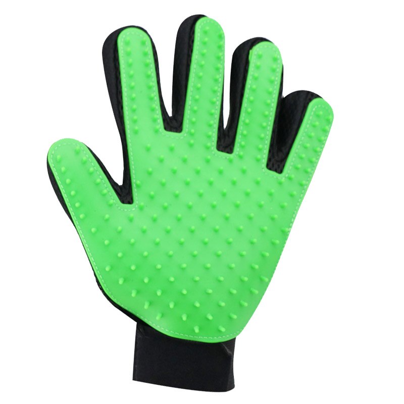 Gant en silicone pour chats | Peigne de Massage, poils d'animaux, brosse en silicone, accessoires de toilettage, fournitures de toilettage pour chats: Green Left