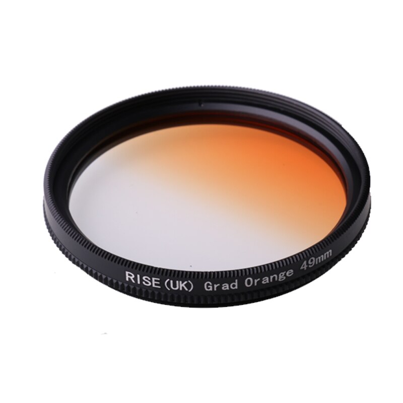 Camera Filters Gradual 49 mm Color Filters for brown Orange Pink Red Yellow Grey Blue Green Purple For DSLR Camera: Gradual orange