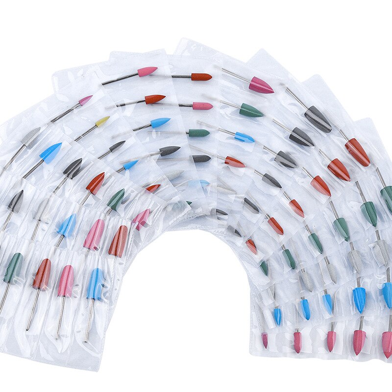 6 st/set silikon polerhuvud nagelpolering polering exfolierande manikyr maskin polerhuvud silikonborr