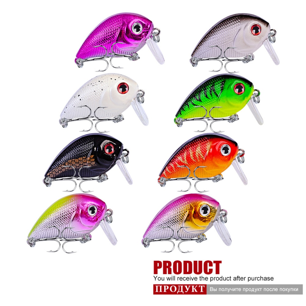 1pc 45mm/7.2g veelkleurige crank vishaak leuke vorm vishaak cirkelhaak 3d ogen met twee drievoudige haak vishaak