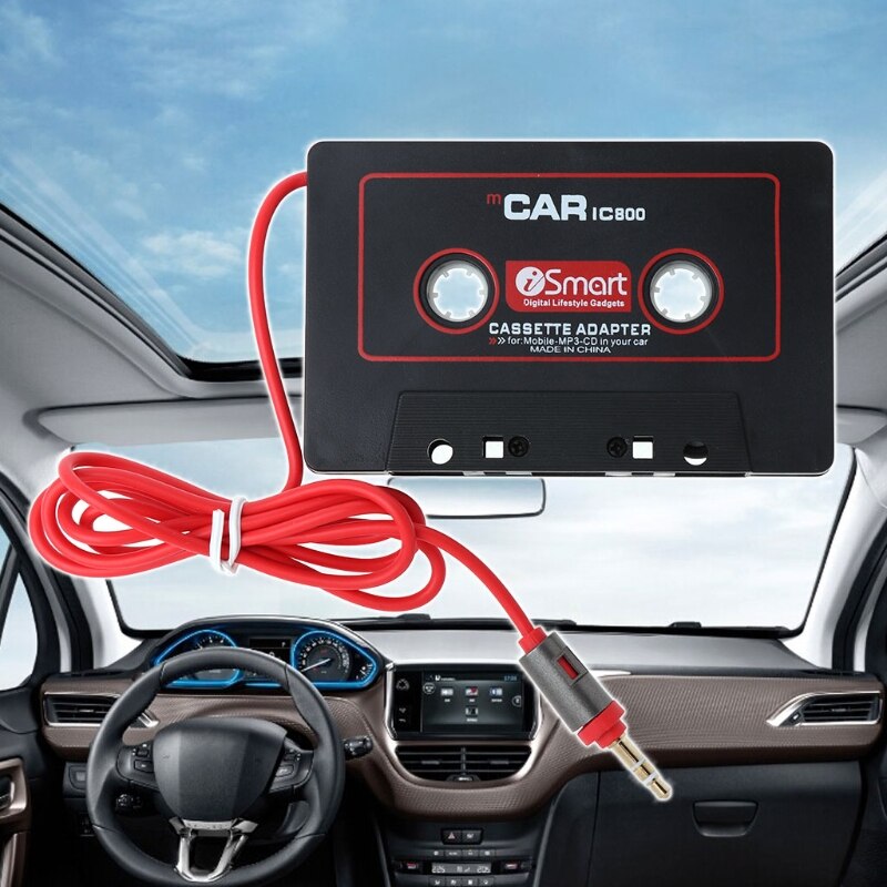 Convertisseur d'adaptateur de Cassette AUX de voiture 3.5mm pour lecteur de voiture MP3 taupe