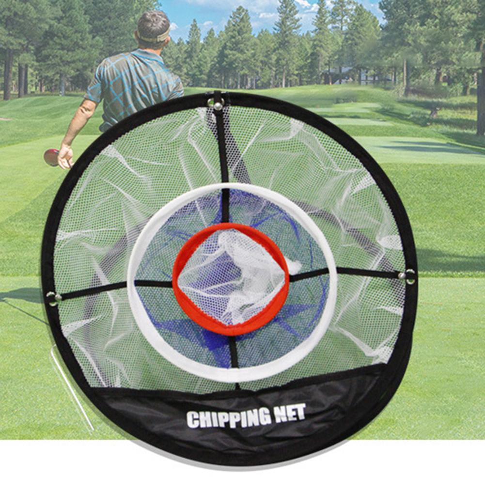 3 lag bærbar pitching golf mål træning praksis flishugning kurv golf træning hjælpemiddel metal + netto udstyr