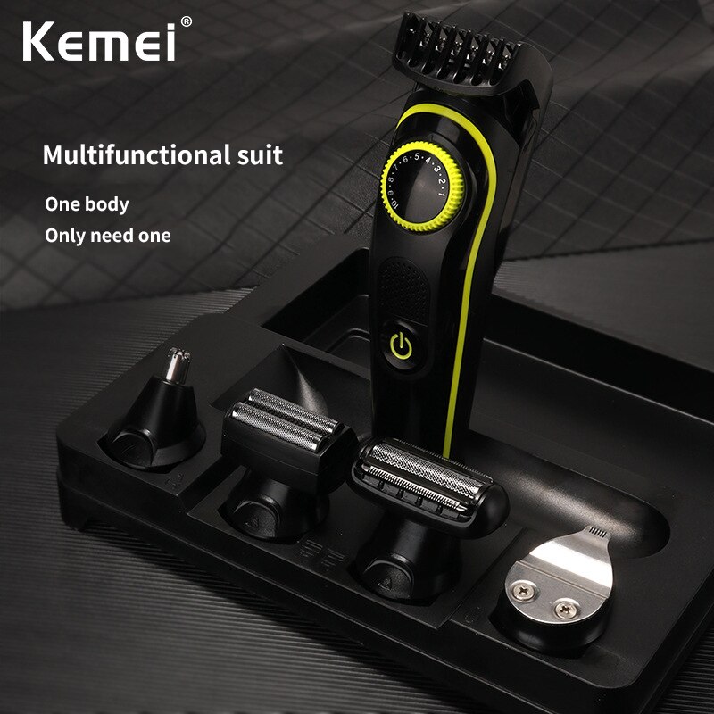 Kemei Km-696 5 In 1 Multifunctionele Tondeuse Professionele Tondeuse Elektrische Baard Trimmer Haar Snijmachine