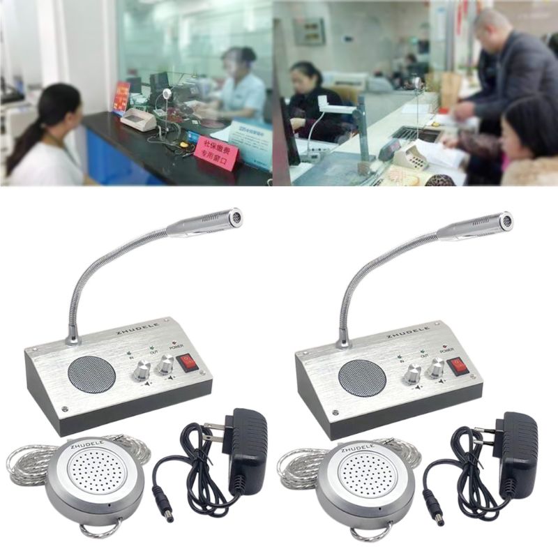 Dual Way Window Intercom System Bank Counter Interphone Zero-touch For Business Store Bank Station Ticket Window 9908