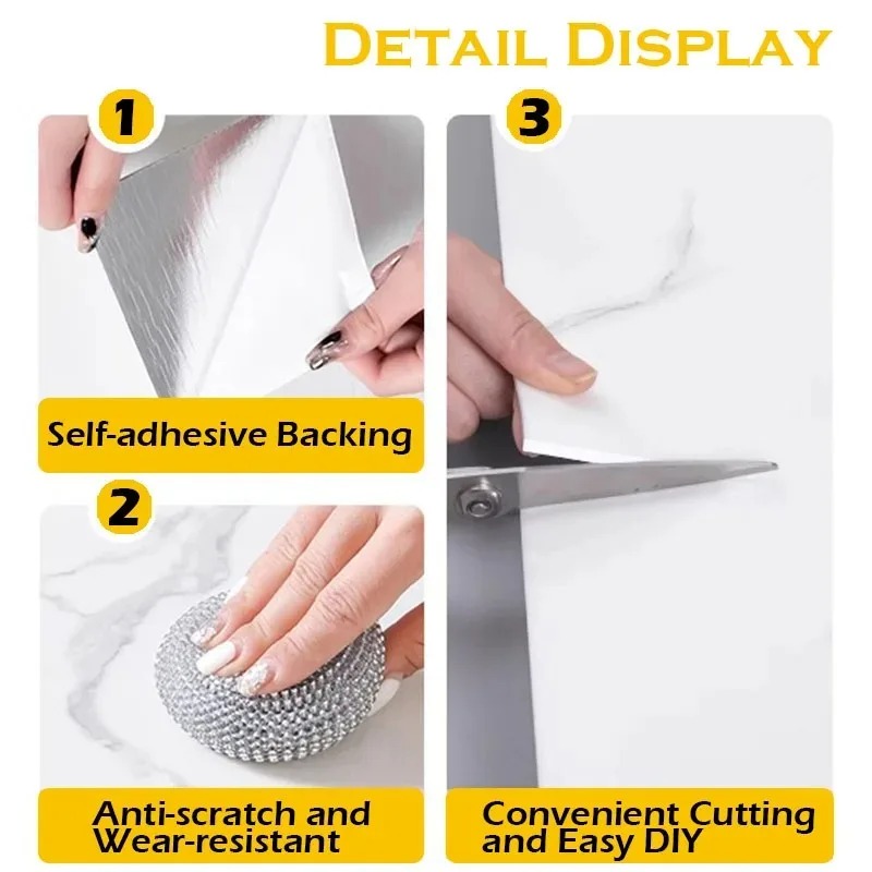 5-20pcs 30x30cm Self-Adhesive Waterproof Wall Stickers Peel Stick PVC Wallpaper Kitchen Bathroom Bedroom Removable Home Decor