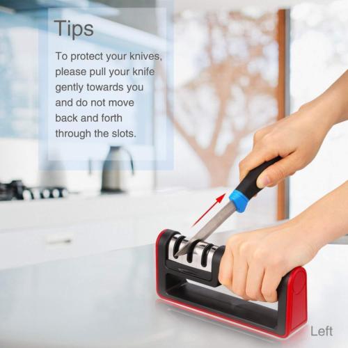 3 Stages Multifunctional Knife Sharpener Handle Hard Carbide Ceramic Sharpening Stone Household Sharpener Tools Household