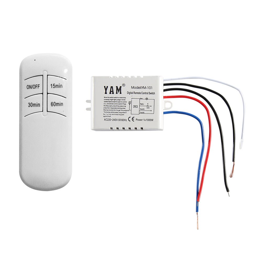 Wireless Remote Control Switch ON/OFF 110v 220V Lamp Receiver Transmitter Controller Indoor Lamp Light Home Replacements Parts: 220v White