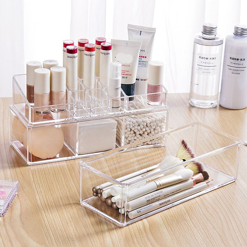 tiroir en acrylique Transparent, Portable, empilable, détachable, boîte de rangement cosmétique anti-poussière