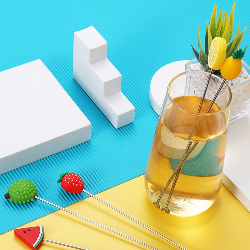 Stainless Steel Cocktail Sticks Fruit Sticks Reusable Drink Picks Cocktail Stirring Sticks Restaurant Bar Party Cafe Bar Tools