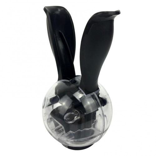 Manual Mini Salt Pepper Mill Portable Rabbit Ears Ceramic Core Ball Grinder Storage seasoning jar Mills Gadgets transparent: Default Title