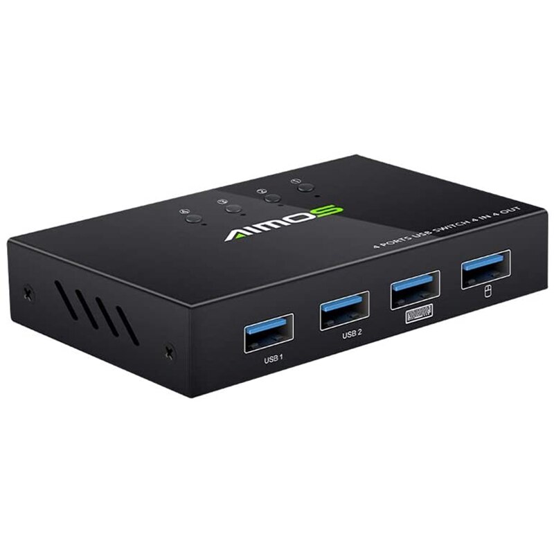 USB 2.0 Printer KVM Share Switcher Splitter Box for 4 PC Sharing Printer Keyboard Mouse KVM 4K USB HDMI Switch: Default Title