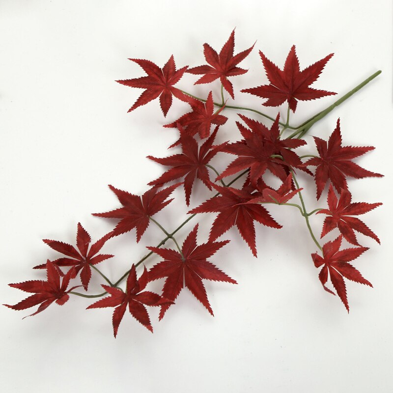 Autumn Maple Leaf Artificial Silk Green Plant Decor for Home Party Christmas Garden Maple Leaves Plant Wall Decor