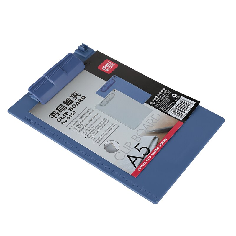 Deli writing board clamp board clip translucent folder A4 pad plate clip A5 wood plastic hanging workshop office stationery