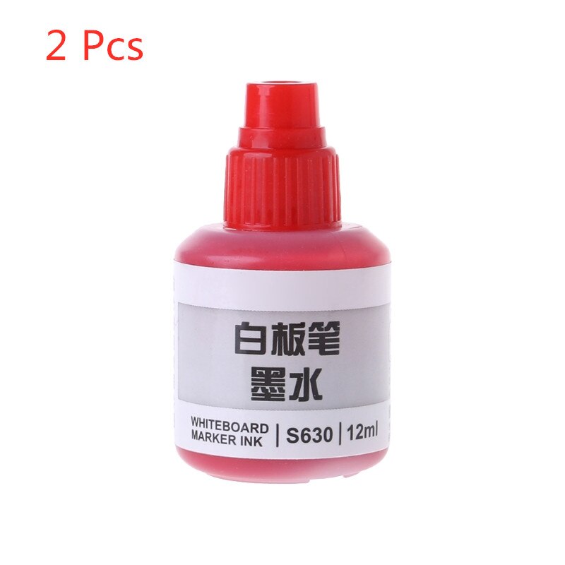 White Board Pen Inkt White Board Pen Aanvullen Vloeibare Is Geschikt Voor Alle Soorten Van White Board Pen Voor Kantoor en School Gebruik: Red 2pcs