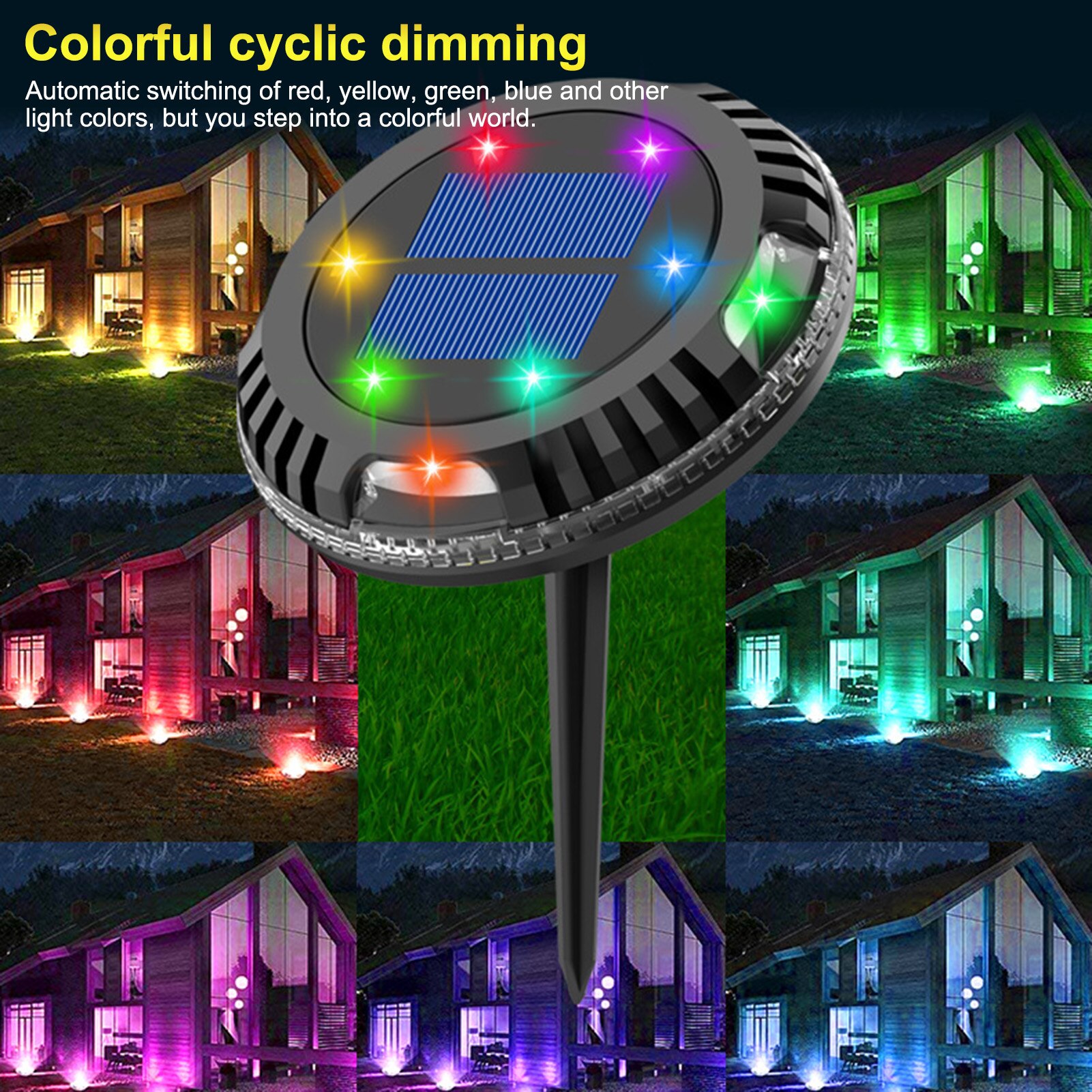 Zonne-energie Ground Light Waterdicht Tuin Pathway Deck Verlichting Met 10 Leds Solar Lamp Voor Thuis Yard Oprit Gazon